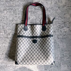 Vintage classic blue Gucci tote